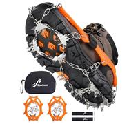 Sportneer Steigeisen Eisstollen Traktion, 28 Spikes Edelstahl Anti-Rutsch EIS Schnee Grips für Schuhe Stiefel, Sicherer Schutz für Gehen, Joggen, Angeln, Wandern