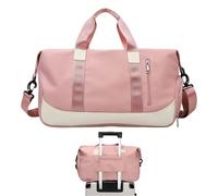 Sportreisetasche für Damen - Yoga- und Sporttasche, 35 Liter, wasserdichte Aufbewahrung, Schuhtasche inklusive | Hand- oder Umhängetasche für Reisen, Sport, Schwimmen, Pink, Se référer au descriptif