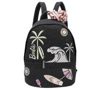 Sportrucksack FRITZI AUS PREUSSEN "Backpack Malibu Barbie", Damen, Gr. B/H/T: 29cm, schwarz, Baumwollmischung, bedruckt, Rucksäcke, mit dekorativem Barbie-Print (61972106-0) schwarz