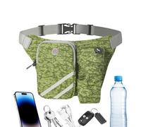 Sports Waist Bag - Nylon Hip Belt Pouch, Adjustable Female Workout Fanny Pa | Water Bottle Holder Design | Running Hiking Travel Exercise, Adjustable Outdoor Nylon Belt Pack Zippered Containers Satchels