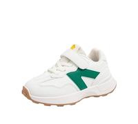 Sportschuhe Jungen, Turnschuhe Jungen Atmungsaktiv Mesh Wanderschuhe Flach Outdoor Hallenschuhe Traillaufschuhe Schnürung Klettverschluss Sneaker Geschenke Laufschuhe, Grün, 30