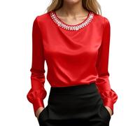 Sportshirt Damen Jeanshemd Rote Extravagante Fahrrad Rollkragen Pullover Cups Flieder Bandeau Oxford Breiten Rüschenblusen Frühlings Loose 46 Festliches Sommerliche Tragertop Umstandskleid