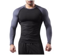 Sportshirt Herren Slim Fit Sommer Leichte TShirts Gym Atmungsaktiv Langarmshirt Rundhals Tshirts Freizeit Longshirt Männer Muskelshirt Bequem Oberteile Lässig Hemden Sport Casual Unterhemden Laufshirt