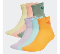 Sportsocken ADIDAS ORIGINALS "1/4 SOCKS 6P", Damen, Gr. XL (46/48), bunt (silber grün, glow pink, powder gelb), Obermaterial: 65% Baumwolle, 32% Polyester, 2% Elasthan, 1% sonstige Fasern, Socken Spor