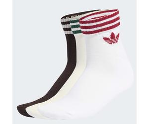 Sportsocken ADIDAS ORIGINALS "3-STREIFEN ANKLE, 3 PAAR", Herren, Gr. L, sanftes weiß, aurora coffee, weiß, Obermaterial: 78% Baumwolle, 19% Polyester, 2% Elasthan, 1% Polyamid, Socken Sportsocken, für