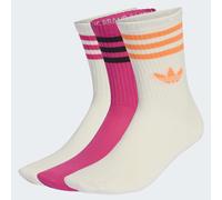 Sportsocken ADIDAS ORIGINALS "3-STREIFEN CREW 3ER-PACK", Damen, Gr. XL (46/48), sanftes weiß, shock pink, sanftes weiß, Obermaterial: 49% Baumwolle, 48% Polyester, 2% Elasthan, 1% Polyamid, Socken Spo