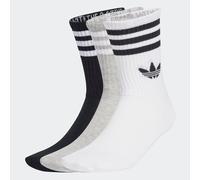 Sportsocken ADIDAS ORIGINALS "3S CREW S 3P", Herren, Gr. XL (46/48), schwarz-weiß (weiß, medium grau heather, schwarz), Obermaterial: 49% Baumwolle, 48% Polyester, 2% Elasthan, 1% sonstige Fasern, Soc