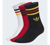 Sportsocken ADIDAS ORIGINALS "3-STREIFEN CREW 3ER-PACK", Herren, Gr. XL, weiß, better scarlet, schwarz, Obermaterial: 49% Baumwolle, 48% Polyester, 2% Elasthan, 1% Polyamid, Socken Sportsocken, für La