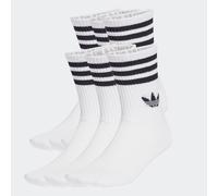 Sportsocken ADIDAS ORIGINALS "3-STREIFEN CREW, 6 PAAR", Herren, Gr. XL (46/48), weiß, Obermaterial: 100% Polyamid, Socken Sportsocken, für Erwachsene, geripptes Material am Bein (57309909-XL) weiß