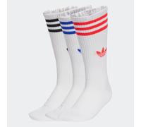 Sportsocken ADIDAS ORIGINALS "3-STREIFEN HIGH CREW, 3 PAAR", Herren, Gr. S (37/39), weiß, lucid rot, lucid blau, Obermaterial: 51% Baumwolle, 46% Polyester, 2% Elasthan, 1% sonstige Fasern, Socken Spo