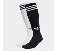 Sportsocken ADIDAS ORIGINALS "3-STREIFEN KNIESTRÜMPFE, 2 PAAR", Damen, Gr. M (40/42), schwarz-weiß (weiß, schwarz), Obermaterial: 56% Baumwolle, 40% Polyester, 3% Elasthan, 1% sonstige Fasern, Socken