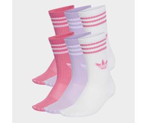 Sportsocken ADIDAS ORIGINALS "3S CREW S 6P K", Mädchen, Gr. 25-27, weiß, pink fusion, powder plum meliert, Obermaterial: 60% Baumwolle, 27% Polyester, 8% Polyamid, 5% Elasthan, Socken Sportsocken (382