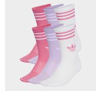 Sportsocken ADIDAS ORIGINALS "3S CREW S 6P K", Mädchen, Gr. 28-30, weiß, pink fusion, powder plum meliert, Obermaterial: 60% Baumwolle, 27% Polyester, 8% Polyamid, 5% Elasthan, Socken Sportsocken (382
