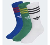 Sportsocken ADIDAS ORIGINALS "CREW SOCK 3P", Mädchen, Gr. 25-27, collegiate royal, bold grün, weiß, Obermaterial: 60% Baumwolle, 27% Polyester, 8% Polyamid, 5% Elasthan, Socken Sportsocken (60791837-2