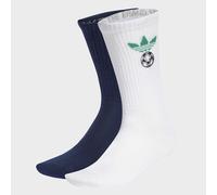 Sportsocken ADIDAS ORIGINALS "FBALL CR S 2P", Damen, Gr. XL (46/48), weiß, night indigo, Obermaterial: 55% Baumwolle, 41% Polyester, 3% Elasthan, 1% Polyamid, Socken Sportsocken (93796305-XL) weiß, ni