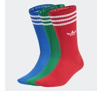 Sportsocken ADIDAS ORIGINALS "HIGH CREW SOCK", Herren, Gr. L (43/45), bunt (blau, rot, grün), Obermaterial: 55% Baumwolle, 41% Polyester, 3% Elasthan, 1% sonstige Fasern, Socken Sportsocken (94330059-