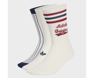 Sportsocken ADIDAS ORIGINALS "RETRO SPORT CREW 2-ER PACK", Damen, Gr. S (37/39), cloud weiß, night indigo, team victory rot, Obermaterial: 54% Baumwolle, 43% Polyester, 2% Elasthan, 1% Polyamid, Socke