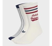 Sportsocken ADIDAS ORIGINALS "RETRO SPORT CREW 2-ER PACK", Damen, Gr. XL (46/48), cloud weiß, night indigo, team victory rot, Obermaterial: 54% Baumwolle, 43% Polyester, 2% Elasthan, 1% Polyamid, Sock