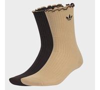Sportsocken ADIDAS ORIGINALS "RUFFLE CR S 2P", Damen, Gr. S, magic beige, aurora coffee, Obermaterial: 72% Baumwolle, 26% Polyester, 2% Elasthan, Socken Sportsocken (64249251-S) magic beige, aurora co