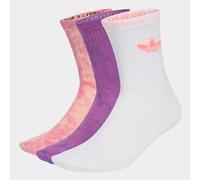 Sportsocken ADIDAS ORIGINALS "TIE DYE CR S 3P", Herren, Gr. XL, blush pink, lila rush, weiß, Obermaterial: 52% Baumwolle, 45% Polyester, 2% Elasthan, 1% Polyamid, Socken Sportsocken (16683521-XL) blus