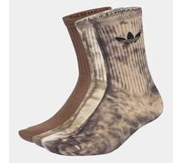 Sportsocken ADIDAS ORIGINALS "TIE DYE CREW, 3 PAAR", Damen, Gr. XL (46/48), utility schwarz, sanftes weiß, earth strata, Obermaterial: 52% Baumwolle, 45% Polyester, 2% Elasthan, 1% Polyamid, Socken Sp