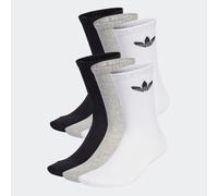 Sportsocken ADIDAS ORIGINALS "TREFOIL CUSHION CREW, 6 PAAR", Herren, Gr. S (37/39), schwarz-weiß (schwarz, weiß, medium grau heather), Obermaterial: 65% Baumwolle, 31% Polyester, 3% Elasthan, 1% sonst