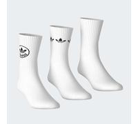 Sportsocken ADIDAS ORIGINALS "TREFOIL CREW 3P", Damen, Gr. S (37/39), weiß, Obermaterial: 59% Baumwolle, 37% Polyester, 3% Elasthan, 1% Polyamid, Socken Sportsocken (26542448-S) weiß
