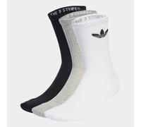 Sportsocken ADIDAS ORIGINALS "TREFOIL CUSHION CREW, 3 PAAR", Herren, Gr. L (43/45), schwarz-weiß (weiß, medium grau heather, schwarz), Obermaterial: 65% Baumwolle, 31% Polyester, 3% Elasthan, 1% sonst
