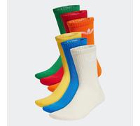 Sportsocken ADIDAS ORIGINALS "TREFOIL CUSHION CREW, 6 PAAR", Damen, Gr. S (37/39), bunt (wonder weiß, blaubird, grün), Obermaterial: 65% Baumwolle, 31% Polyester, 3% Elasthan, 1% Polyamid, Socken Spor