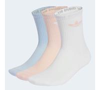 Sportsocken ADIDAS ORIGINALS "TREFOIL CUSHION CREW SOCKEN, 3 PAAR", Damen, Gr. XL (46/48), weiß, crystal sky, sandy pink, Obermaterial: 65% Baumwolle, 31% Polyester, 3% Elasthan, 1% Polyamid, Socken S