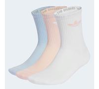 Sportsocken ADIDAS ORIGINALS "TREFOIL CUSHION CREW SOCKEN, 3 PAAR", Herren, Gr. L, weiß, crystal sky, sandy pink, Obermaterial: 65% Baumwolle, 31% Polyester, 3% Elasthan, 1% Polyamid, Socken Sportsock