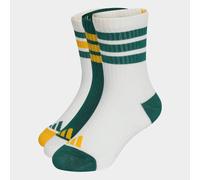 Sportsocken ADIDAS PERFORMANCE "3-STREIFEN KIDS, KNÖCHELLANG, MIT POLSTERUNG, 3ER-PACK", Mädchen, Gr. 19-21, weiß (sanftes weiß, collegiate grün, sanftes weiß), Obermaterial: 63% Baumwolle, 32% Polyes