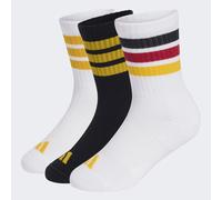 Sportsocken ADIDAS PERFORMANCE "3-STREIFEN KIDS, KNÖCHELLANG, MIT POLSTERUNG, 3ER-PACK", Mädchen, Gr. 28-30, bunt (weiß, schwarz, collegiate gold), Obermaterial: 63% Baumwolle, 32% Polyester, 4% Elast