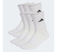 Sportsocken ADIDAS PERFORMANCE "CUSHIONED CREW 6ER-PACK", Damen, Gr. L (43/45), weiß, weiß, schwarz, Obermaterial: 56% Baumwolle, 40% Polyester, 3% Elasthan, 1% Polyamid, Socken Sportsocken (16488762-