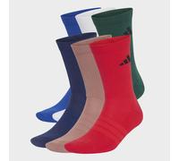 Sportsocken ADIDAS PERFORMANCE "CUSHIONED CREW 6ER-PACK", Damen, Gr. M (40/42), royal blau, dunkelblau, warm clay, pure ruby, Obermaterial: 56% Baumwolle, 40% Polyester, 3% Elasthan, 1% Polyamid, Sock