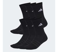 Sportsocken ADIDAS PERFORMANCE "CUSHIONED CREW 6ER-PACK", Damen, Gr. XXL (49/51), schwarz, schwarz, weiß, Obermaterial: 56% Baumwolle, 40% Polyester, 3% Elasthan, 1% Polyamid, Socken Sportsocken (4675