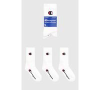 Champion Kinder Socken, 3er Pack - Crew Socken, einfarbig Weiß 31-34