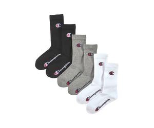 Sportsocken CHAMPION, Mädchen, Gr. 27-30, schwarz-weiß (2x grau, 2x schwarz, 2x weiß), Obermaterial: 70% Baumwolle, 28% Polyester, 2% Elasthan, Socken Sportsocken, für Kinder, sportlicher Stil, aus Ba
