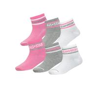 Sportsocken CONVERSE "CHN BASIC WORDMARK QTR 6PK", Mädchen, Gr. 35/37,5 (9), rosa (converse pink), Obermaterial: 97% Polyester, 3% Elasthan, Socken Sportsocken, für Kinder und Jugendliche, sportlicher