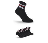 Sportsocken FILA "UNISEX QUARTER PLAIN SOCKS", Damen, Gr. 43-46, schwarz, Baumwollmischung, unifarben mit Farbeinsatz, normal, Socken Sportsocken, mit Logo-Schriftzug (70786649-43)