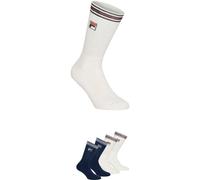 Sportsocken FILA "UNISEX TOP QUALITY FULL TERRY VINTAGE SOCKS", Herren, Gr. 39-42, blau (weiß navy), Baumwollmischung, unifarben, normal, Socken Sportsocken, sportliches Design mit Logodetail (4857055