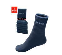 Sportsocken H.I.S, Damen, Gr. 47-48, blau (marine), Baumwollmischung, Rippstruktur, elastisch, Socken Sportsocken, mit Frottee & verstärkten Belastungszonen (351416-47) marine