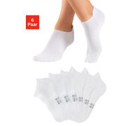 Sportsocken H.I.S, Damen, Gr. 47-48, weiß (6x weiß), Baumwollmischung, unifarben, elastisch, Socken Sportsocken, Kurzsocken und Sneakersocken in einem Pack (72149806-47) 6x weiß