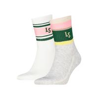 Sportsocken LEVI'S "LEVIS SHORT CUT LS PLCD SPORT STRIPE", Damen, Gr. 43-46, grau, weiß, Baumwollmischung, elastisch, Socken Sportsocken, für Damen und Herren, Cotton-Mix, elastisch (94231740-43) grau