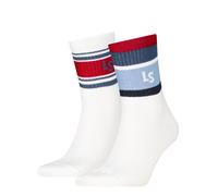 Sportsocken LEVI'S "LEVIS SHORT CUT LS PLCD SPORT STRIPE", Damen, Gr. 43-46, weiß combo, Baumwollmischung, elastisch, Socken Sportsocken, für Damen und Herren, Cotton-Mix, elastisch (63002318-43) weiß