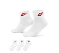 Sportsocken NIKE SPORTSWEAR "U NK NSW EVERYDAY ESSENTIAL AN", Damen, Gr. L (42/45), weiß (multi, color), Obermaterial: 98% Polyester, 2% Elasthan, Socken Sportsocken, für vielseitige Aktivitäten, 3er-