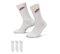 Sportsocken NIKE "U NK ED ELVD CRW 3P FUTRA -144", Damen, Gr. XL (46/50), weiß (multi, color3), Obermaterial: 67% Baumwolle, 30% Polyester, 3% Elasthan, Socken Sportsocken (97598144-XL) multi, color3