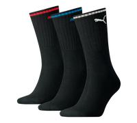 Sportsocken PUMA "PUMA UNISEX STRIPED CREW SOCK", Damen, Gr. 39-42, schwarz, Baumwollmischung, normal, Socken Sportsocken, Komfort-Bund, Frottee-Polsterung, flache Zehennaht (33071216-39) schwarz