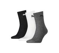Sportsocken PUMA "short crew", Herren, Gr. 35-38, schwarz-weiß (grau, schwarz, weiß), Baumwollmischung, Elasthan, Polyamid, Polyester, uni und meliert, elastisch, Socken Sportsocken, gepolsterte Frott