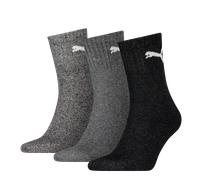Sportsocken PUMA "short crew", Damen, Gr. 39-42, schwarz (anthrazit, grau), Baumwollmischung, Elasthan, Polyamid, Polyester, elastisch, Socken Sportsocken, gepolsterte Frottee-Sohle, atmungsaktiv (814